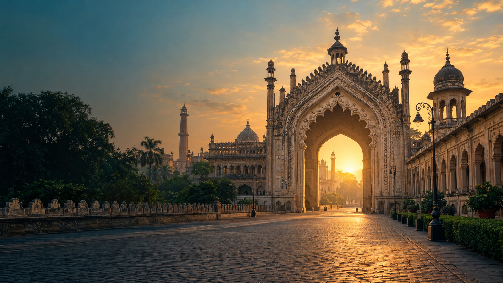 Lucknow heritage architecture at sunrise